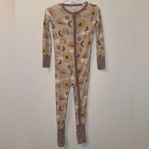 Little Sleepies Brown and Tan Sun Rainbow Neutral Bamboo Zippy 18-24